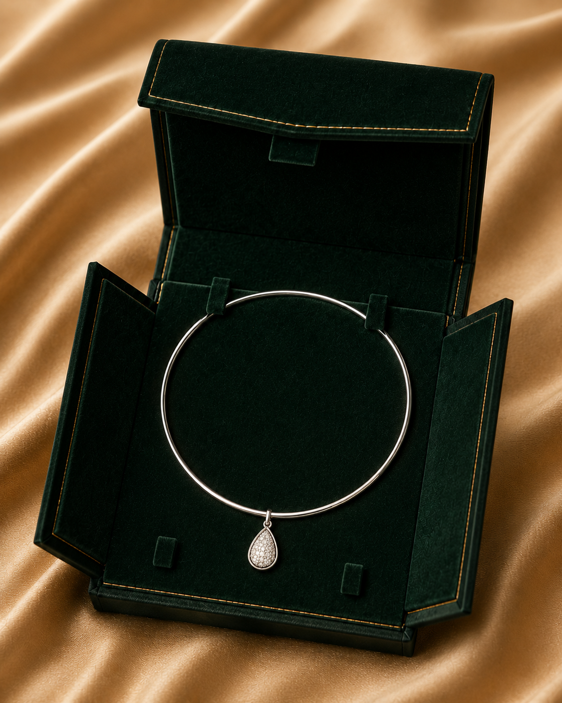 Luna Teardrop Diamond Pendant Necklace in 18K Gold | Luxury Fine Jewellery