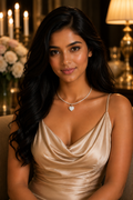 18K White Gold Heart Diamond Pendant Necklace