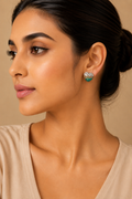 Green Diamond Halo Stud Earrings in 18K White Gold | Luxury Fine Jewellery