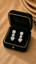 Geometric Diamond Drop Earrings in 18K White Gold | Luxury Fine Jewellery