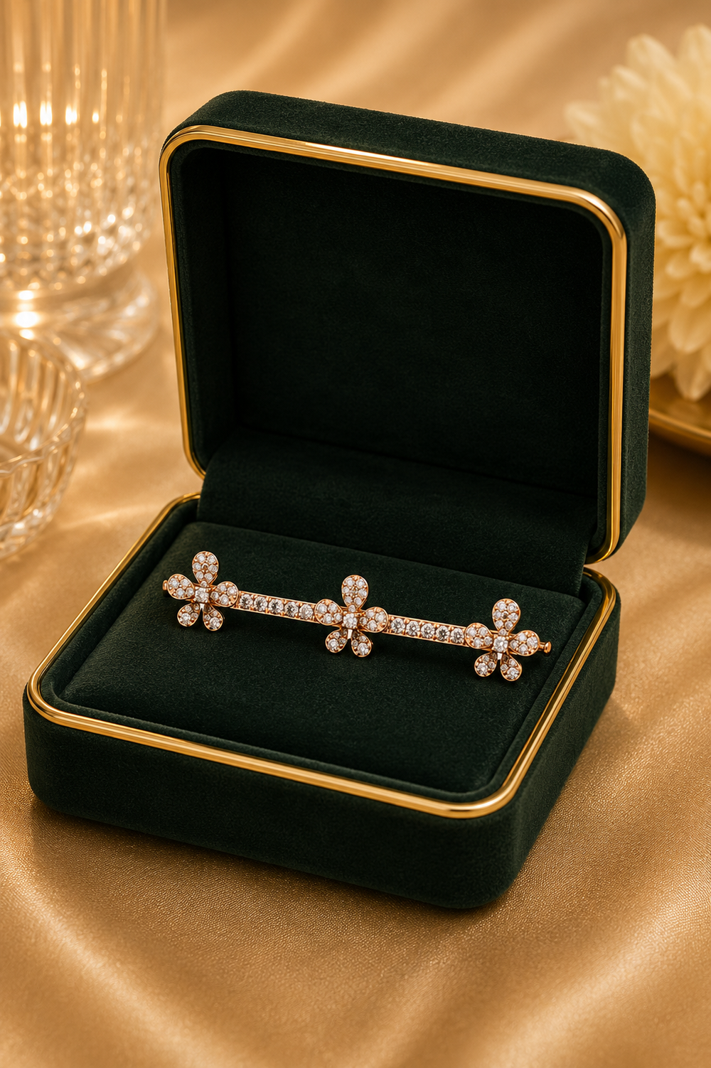 18K Rose Gold Diamond Charm Bracelet | Natural Diamonds