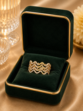 18K Yellow Gold Multi Row Diamond Cuff Bracelet
