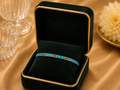 14K Gold Turquoise Diamond Tennis Bracelet