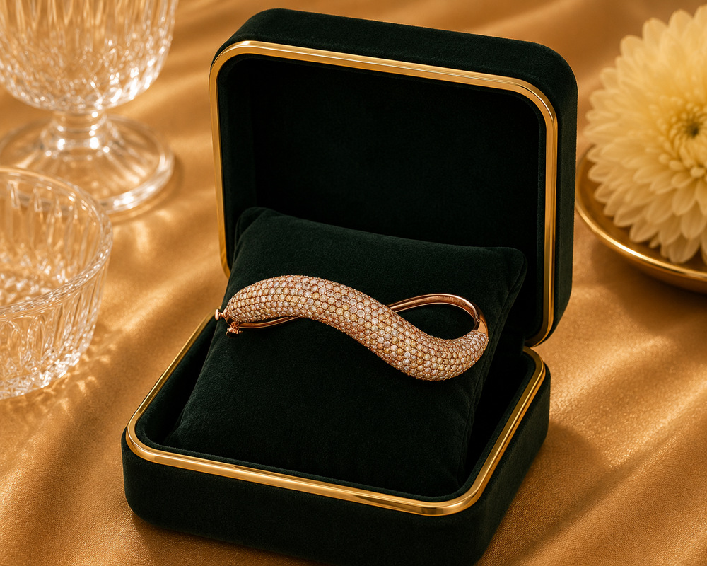 18K Rose Gold Fancy Yellow Diamond Bangle