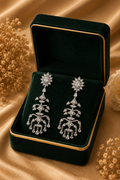 18K White Gold Diamond Chandelier Earrings