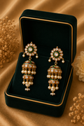 18K Gold Polki Diamond Statement Earrings