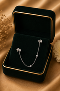 18K White Gold Diamond Ear Chain