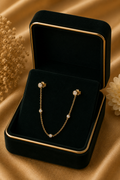 18K Gold Emerald Diamond Ear Chain