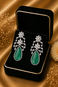zembian Emerald Drop Earrings in 18K White Gold | Luxury Fine Jewellery