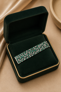 18K White Gold Emerald Diamond Multi Row Bracelet