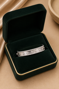 18K White Gold Diamond Crossover Cuff Bracelet