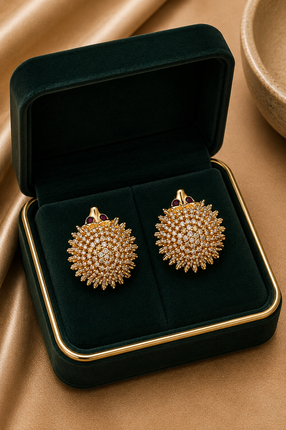 18K Rose Gold Diamond Pavé Stud Earrings