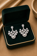 18K White Gold Black Diamond Drop Earrings