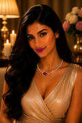 14K White Gold Ruby Diamond Necklace