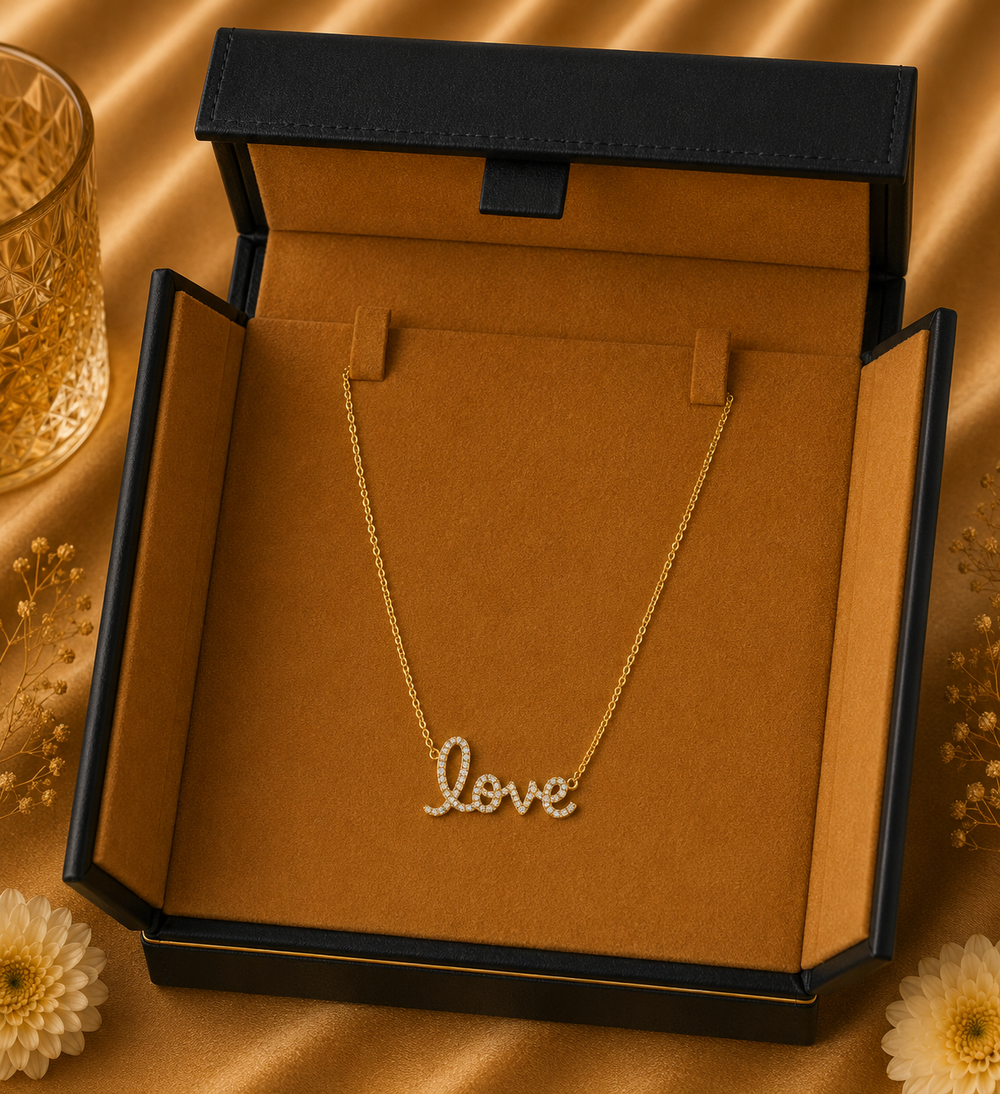 18K Yellow Gold Minimal Diamond Necklace