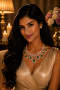 Emerald Diamond Statement Necklace in 18K White Gold | Luxury Fine Jewellery