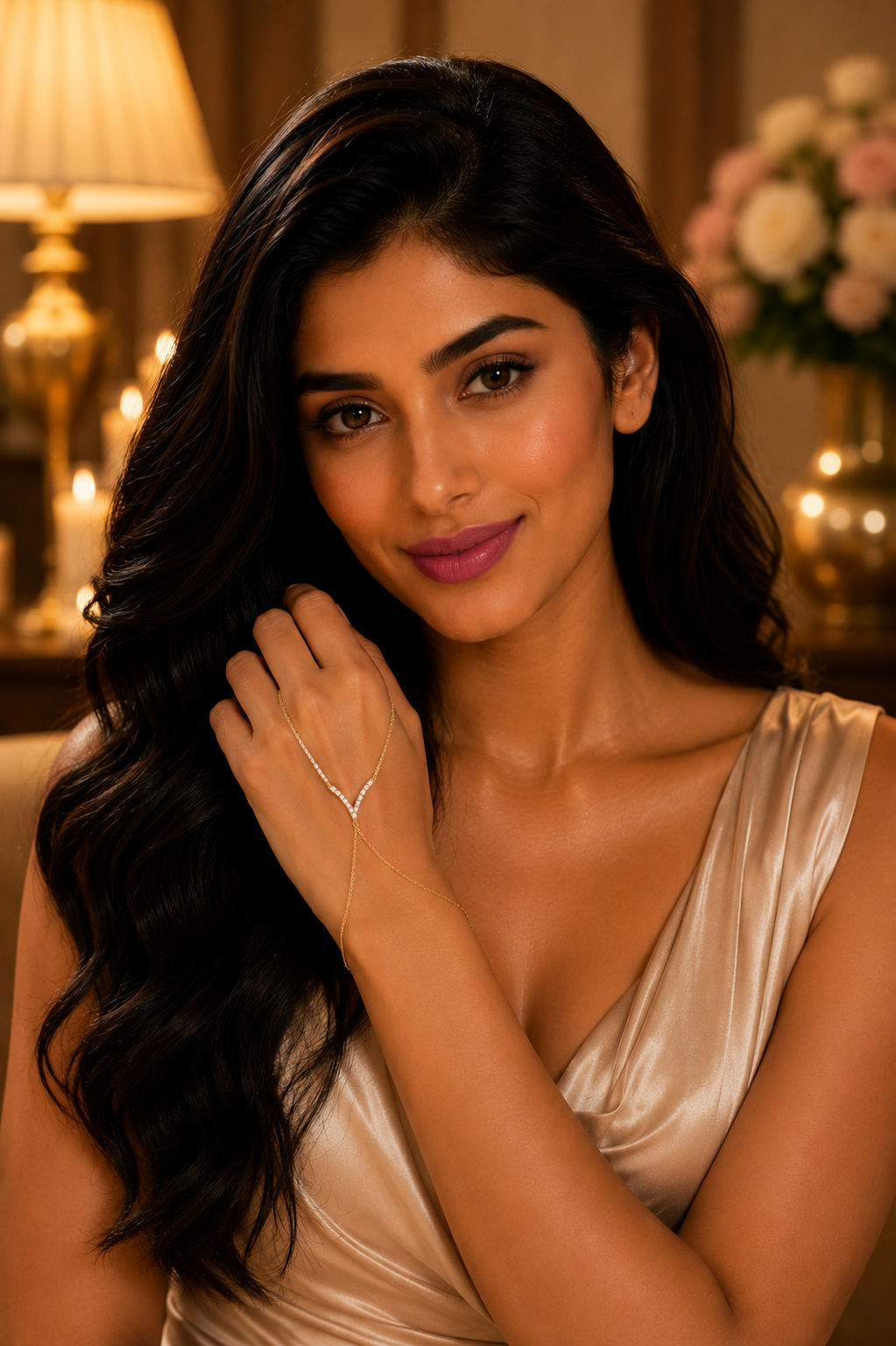 18K Gold Diamond Hand Harness