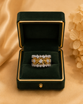 18K Yellow Gold Wide Diamond Band Ring