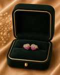 18K Rose Gold Double Heart Diamond Ring