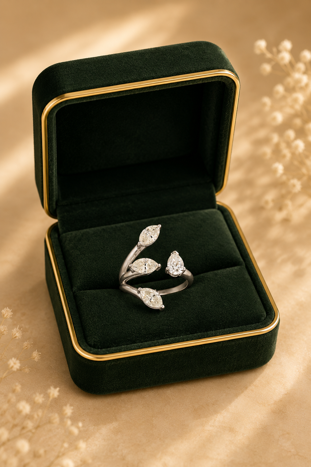 18K White Gold Diamond Serpent Ring