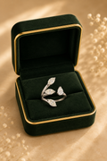 18K White Gold Diamond Serpent Ring