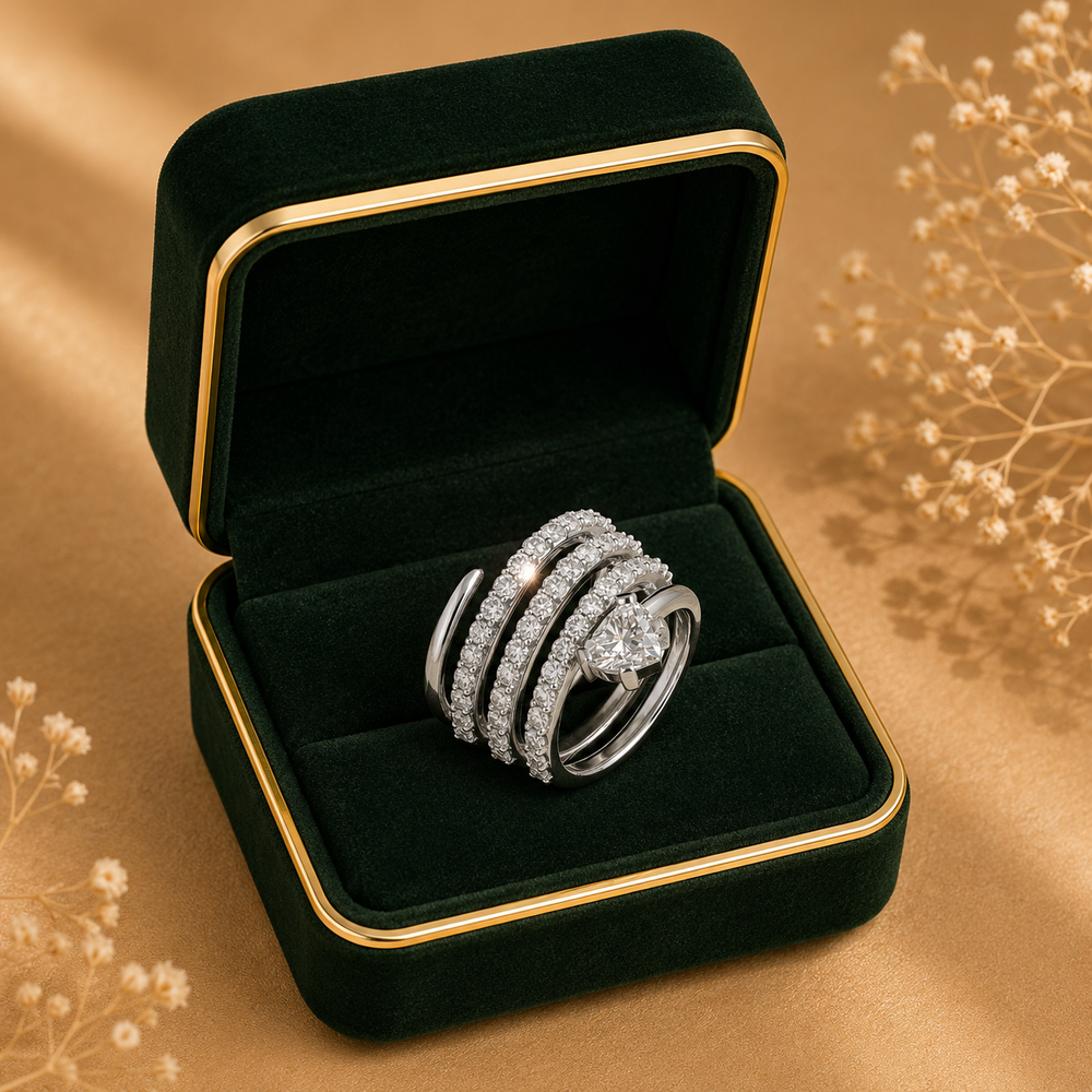 18K White Gold Diamond Wrap Ring