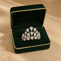 18K White Gold Diamond Floral Cocktail Ring