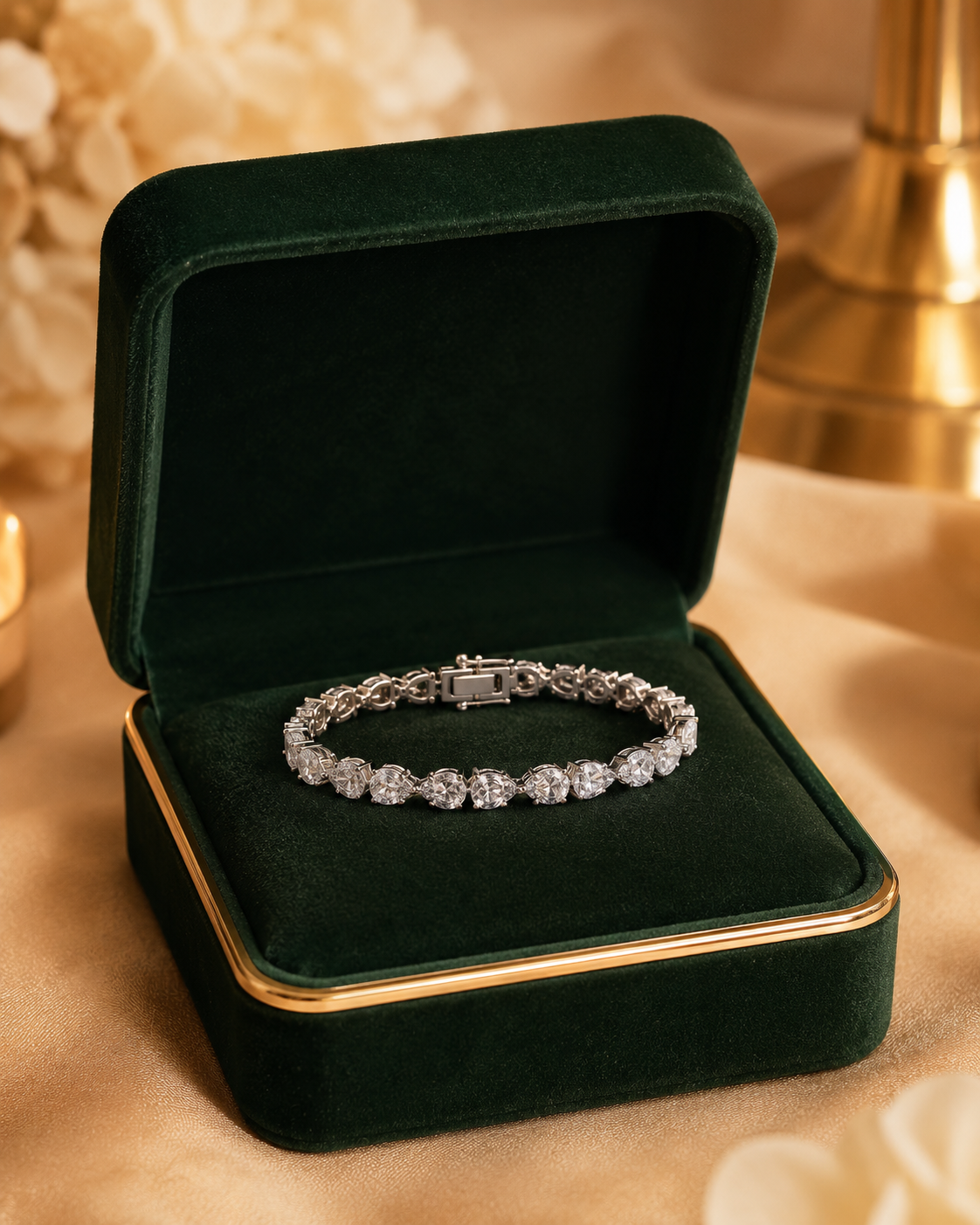 Celestique Diamond Tennis Bracelet in 18K White Gold