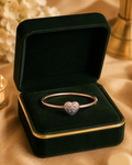 Ombre Verde Disco Heart Diamond Bracelet in 18K White Gold