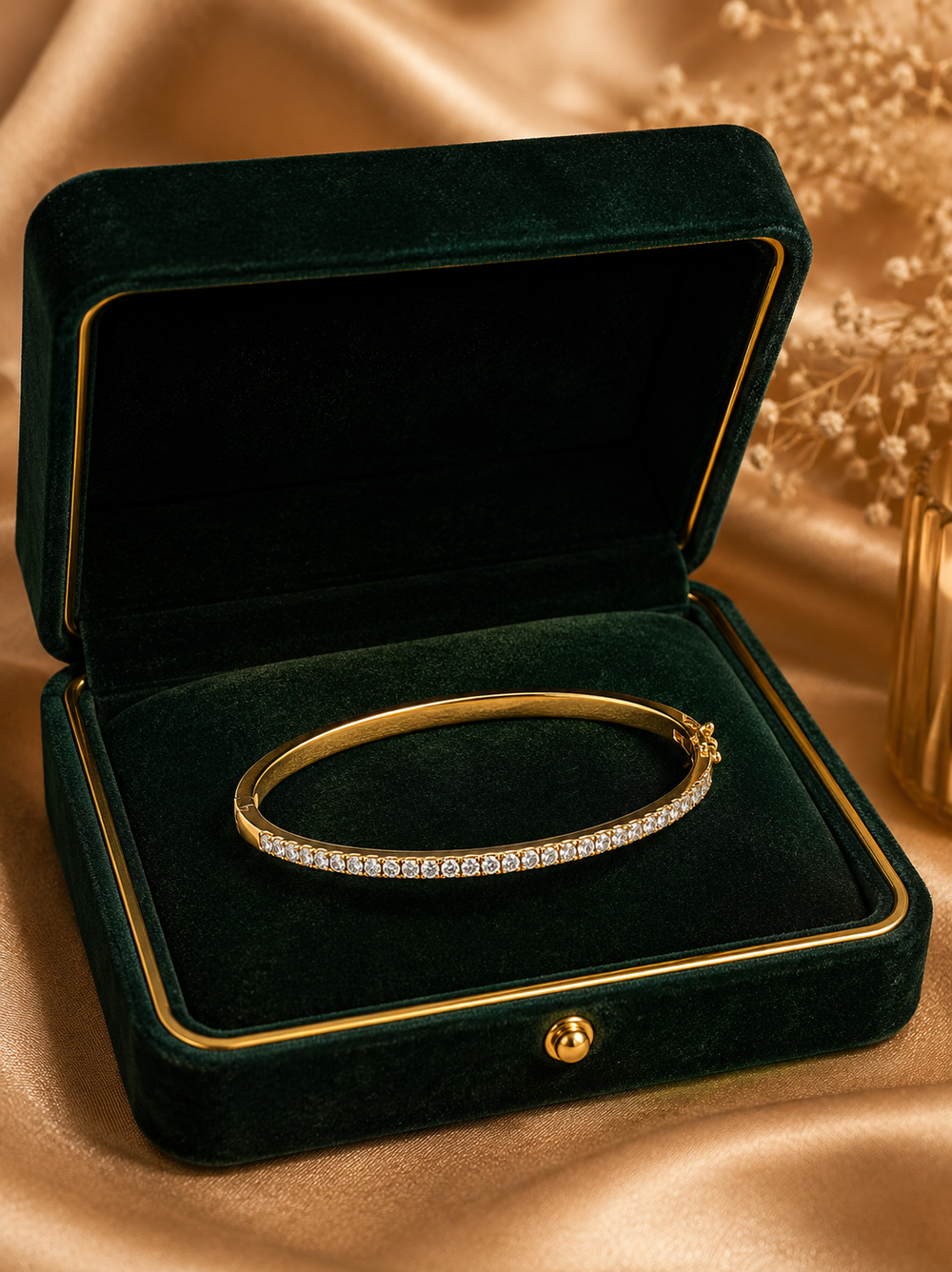 Lumière Diamond Bangle Bracelet in 18K Yellow Gold
