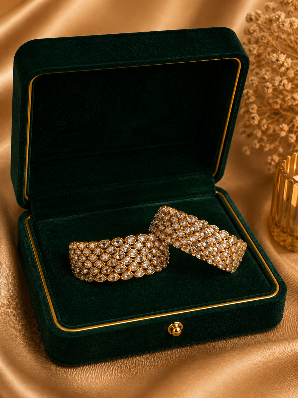 Rajvansh Polki Heritage Bracelet in 18K Gold