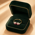 Twin Blush Heart Diamond Ring in 18K Gold