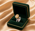 Golden Duo Halo Diamond Ring in 18K White Gold