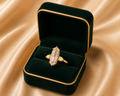Golden Baguette Diamond Ring in 18K Gold