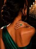 Émeraude Royale Halo Ring