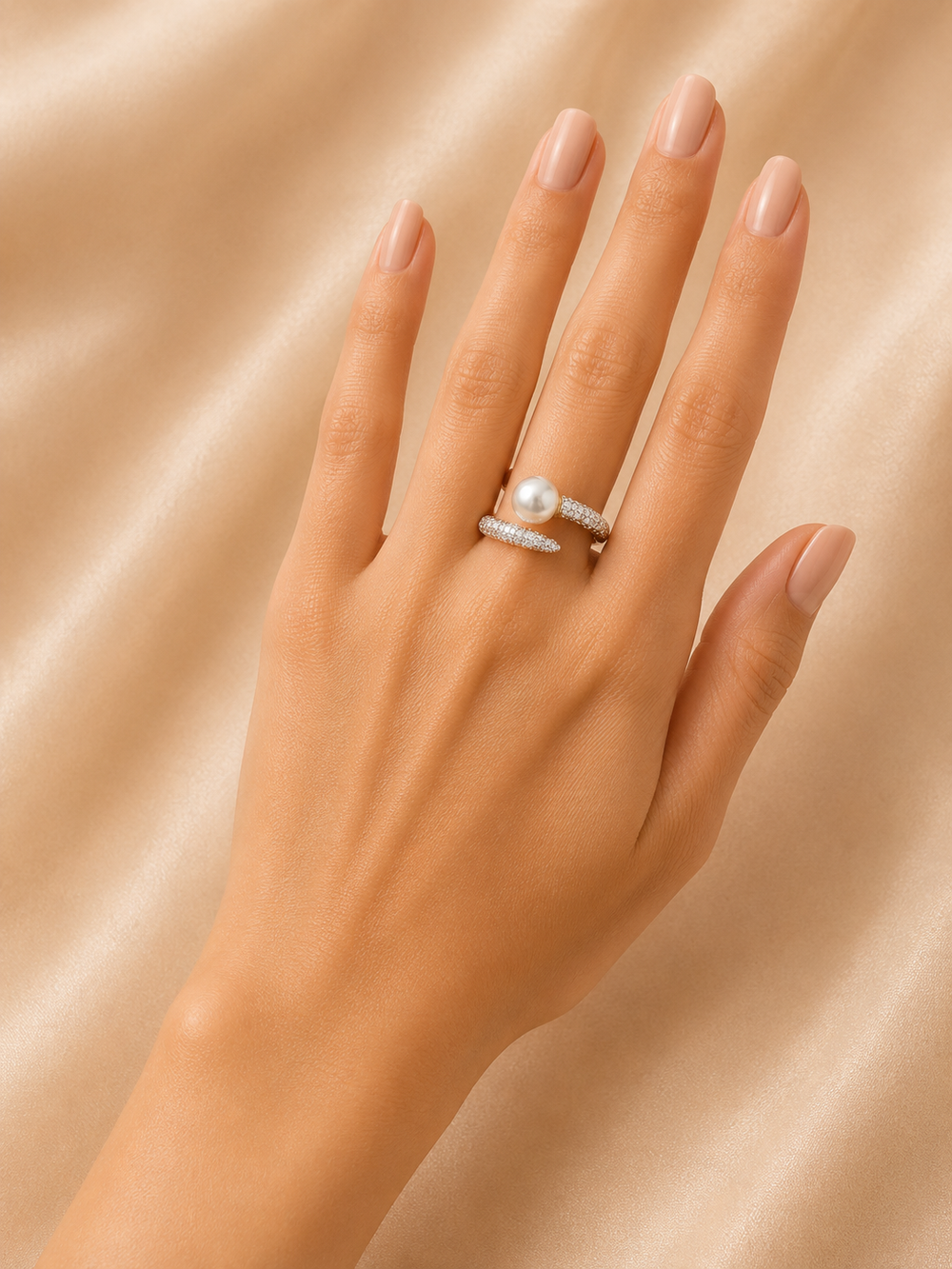 Luna Serpente Pearl Ring
