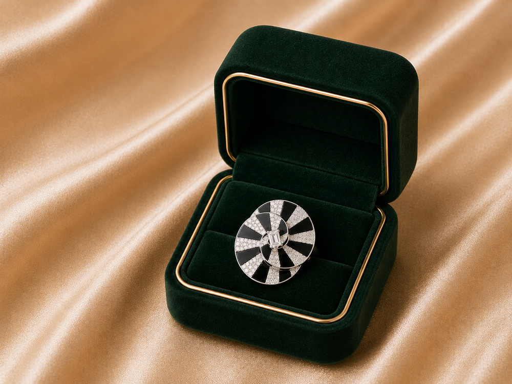 Celestia Noir Diamond Fan Ring