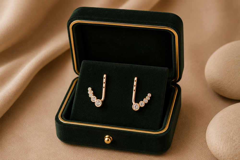 Izzari Aurea Diamond Chain Drop Earrings