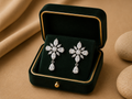 Noir Line Diamond Bar Stud Earrings