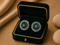 Verde Royale Emerald Diamond Cluster Earrings