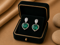 Verde Amour Emerald Heart Drop Earrings