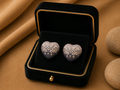 Noir Pavé Diamond Heart Stud Earrings
