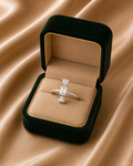 18K White Gold Geometric Diamond Ring
