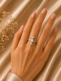 18K White Gold Geometric Diamond Ring
