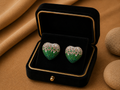 Verde Pavé Emerald Diamond Statement Stud Earrings