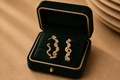 Aurelia Wave Diamond Hoop Earrings