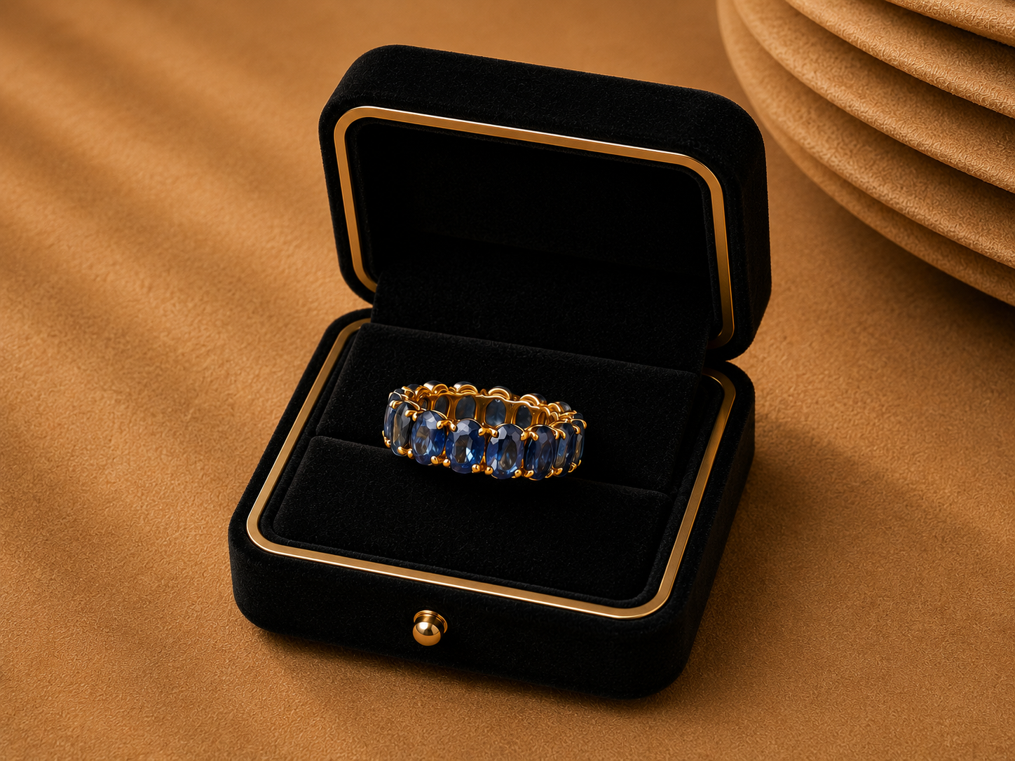 Midnight Sapphire Crown Ring