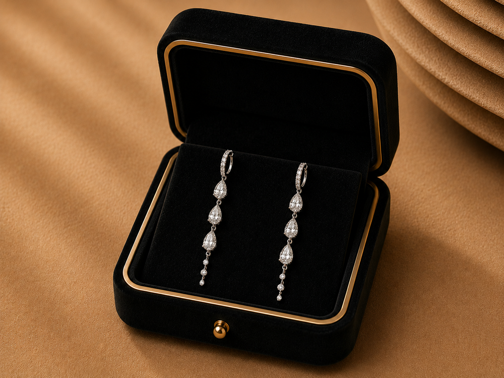 Izzari Elara Diamond Drop Earrings