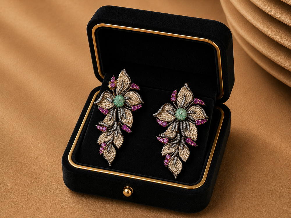 Jardiné Gemstone Diamond Chandelier Earrings