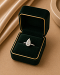 18K White Gold Pear Diamond Solitaire Ring